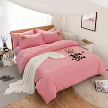 

2018 Girls Series 4pcs Bedding Sets Polyester Standard Sheet Pillowcase Duvet Cover Set for Sleeping Room Printing Bedclothes