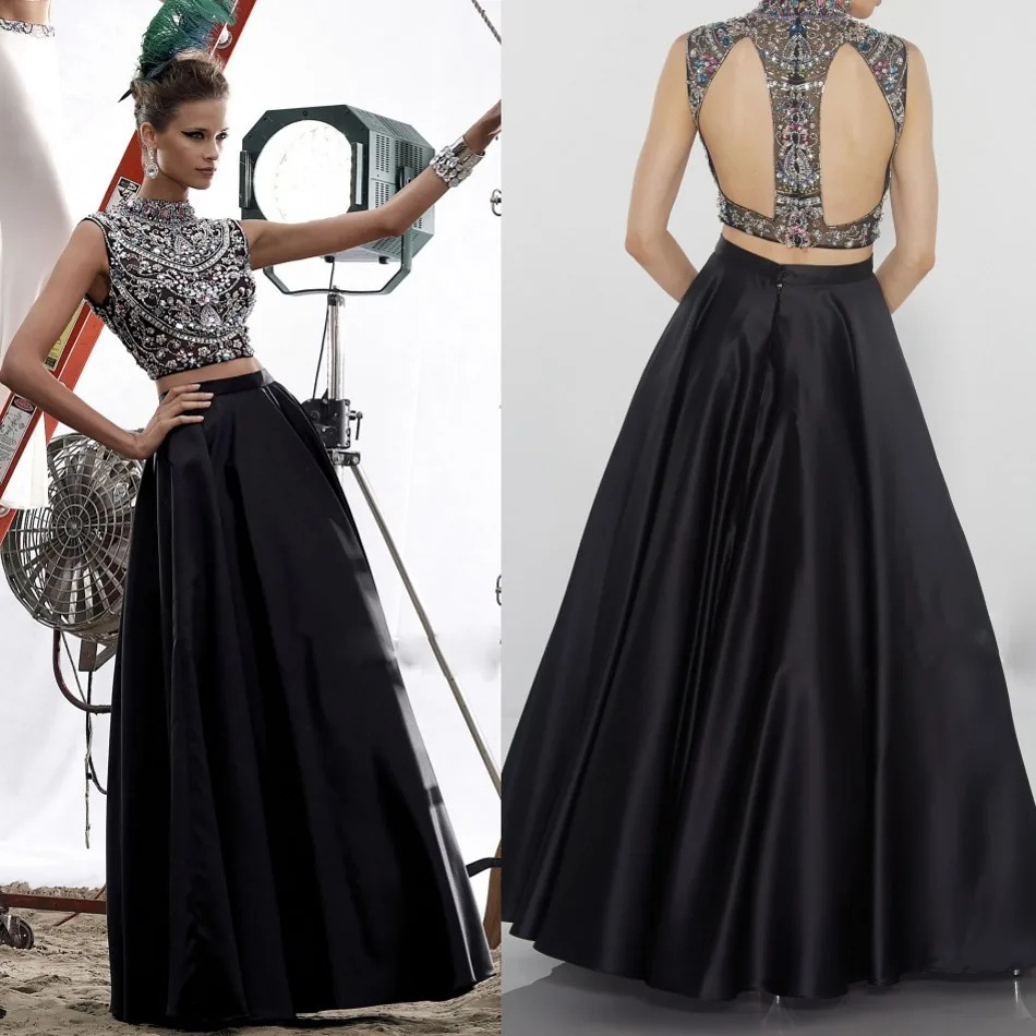 sleeveless high neck gown