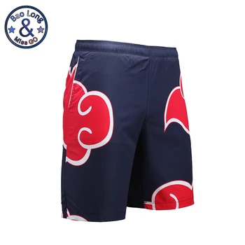 

Mr.BaoLong New Arrive Men's Beach Shorts Funny 3D Print Anime Naruto Sasuke Double Layer Shorts Masculino