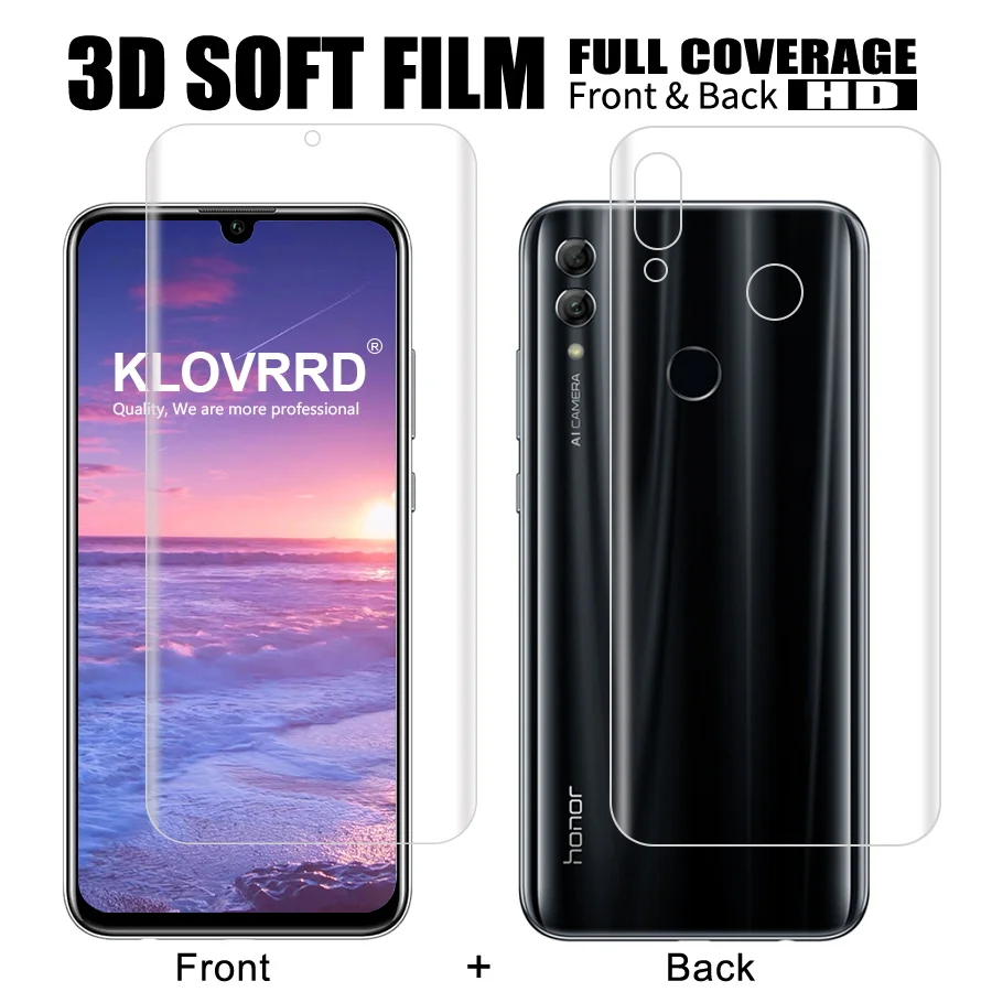 

Front + Back Soft Film Screen Full Cover Protector For Huawei Honor 10 Lite Silicone Hydrogel Sticker