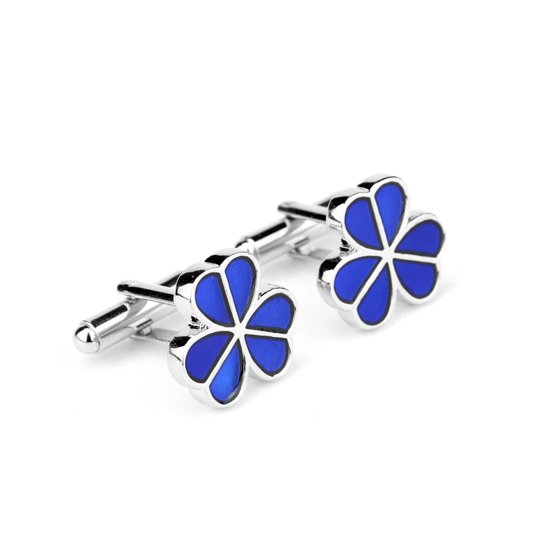 

Free Shipping Fashion Shirt Blue Enamel Flower Cufflinks for Mens and Women Gifts Brand Heart Cuff Buttons 2018 Cuff Links