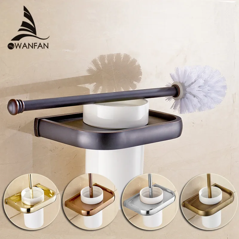 Toilet Brush Holder 5 Colors Solid Brass Toilet Brush and Holder Set