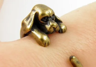 Kinitial 1 шт. античная бронза Винтаж латунный сустав кольцо с изображением хомяка средний палец Boho шик мыши животных кольца мыши для мужчин и женщин