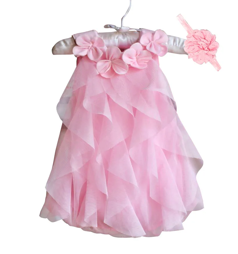 Девочек dress лето шифон вечернее dress младенческой 1 год рождения dress baby girl одежда платья и повязка свадебные платья