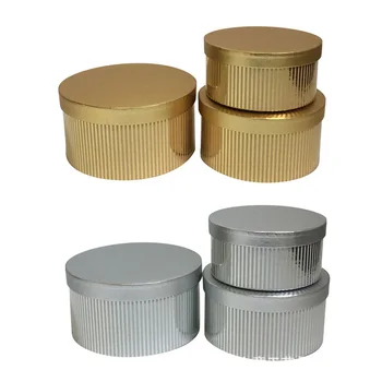 

3pcset Gold and silver hug bucket flower box Drum flower box Flower gift box Florist gift party box wedding Christmas decoration