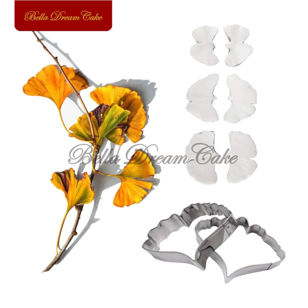 

Ginkgo Leaf Petal Veiner Silicone Mould&Stainless Steel Cutter Mold Set Cake Design Mould Fondant Molds Cake Decorating Tools