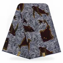 Отличный дизайн настоящая Вощеная Хлопчатобумажная Ткань 6 ярдов/шт, с Африканским принтом, вощеная ткань, батик хлопок высокого качества F93-28