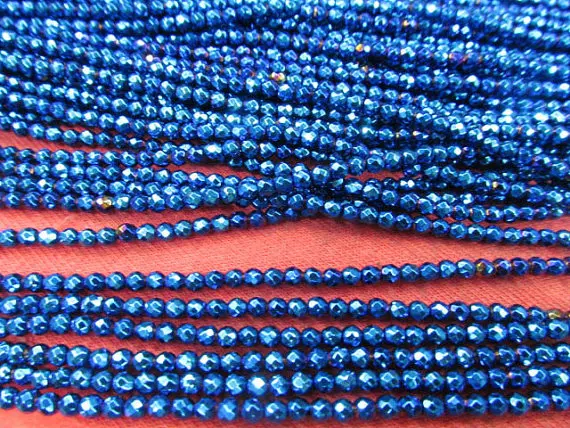 

wholesale 5strands 2 3 4 6 8mm Hematite gem Titanium plated ,round ball faceted blue silver,gold,gunmetal,purple,brozne mixed lo