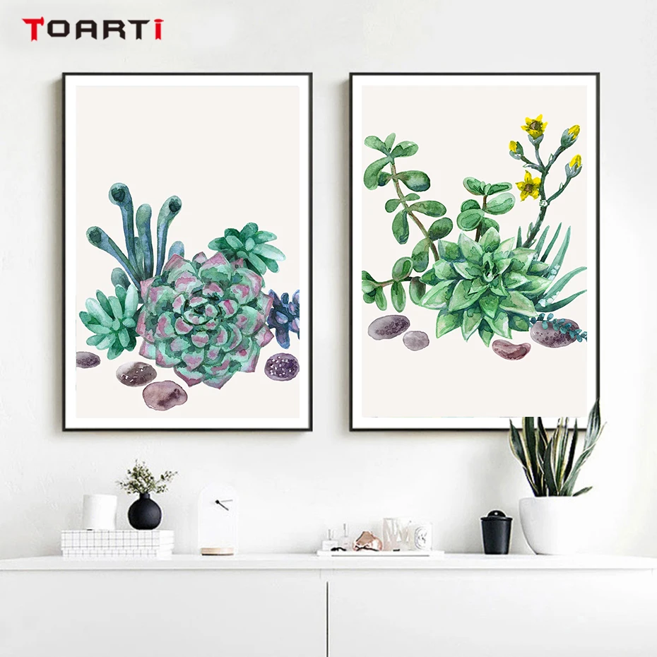 Flower-Succulent-Canvas-Prints-Wall-Pictures-For