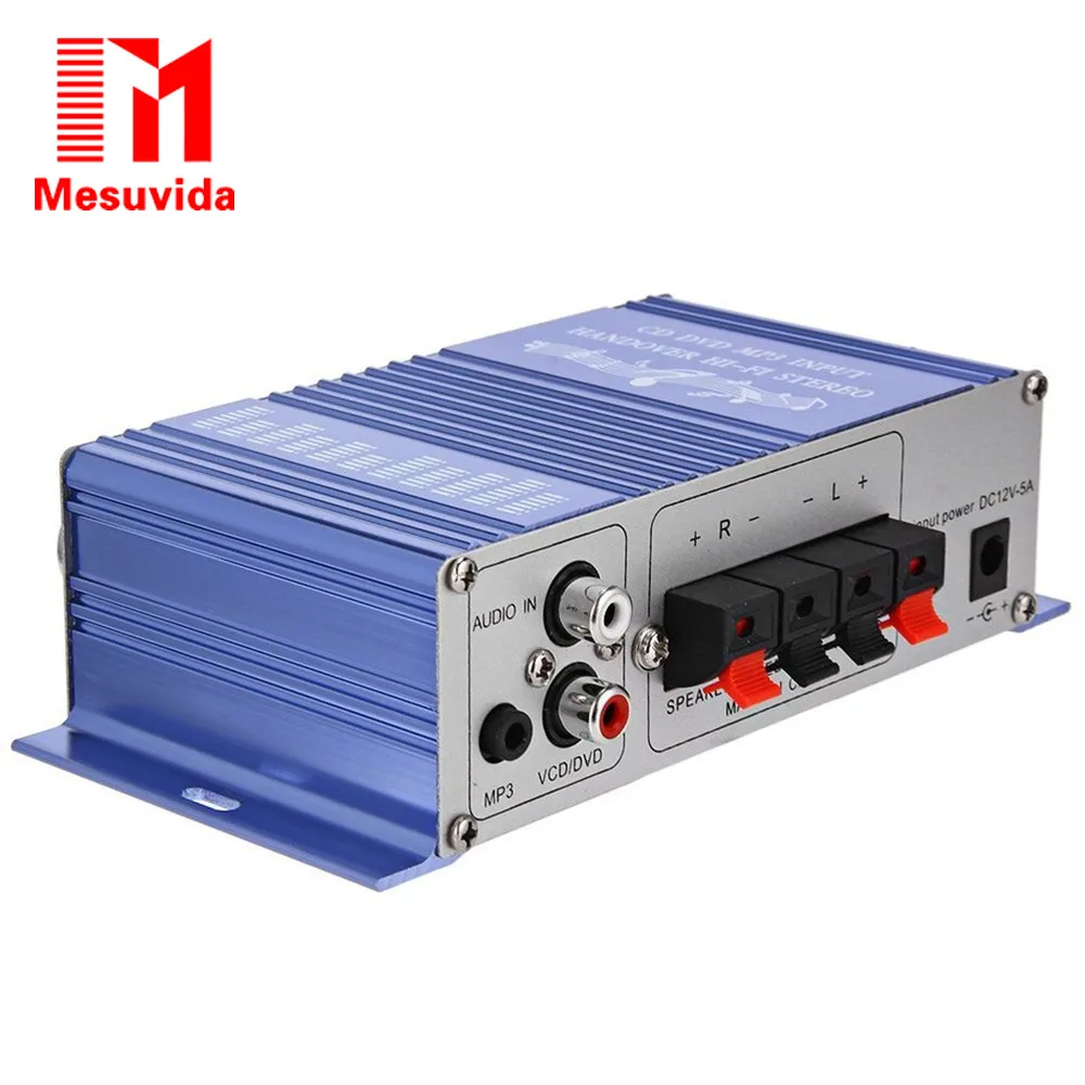 Mesuvida HY 2002 Hi Fi 12 В Мини авто стерео усилитель 2CH аудио Amplificador Поддержка CD DVD MP3 Вход