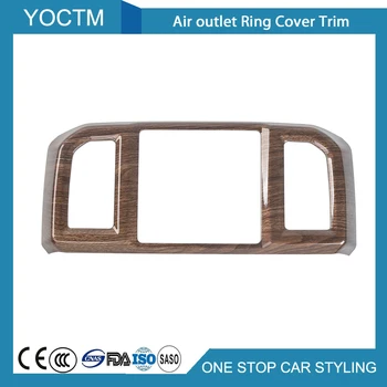 

2 Pcs/Set Colour Black Wood Grain / Wood Grain Chrome Dashboard Air Outlet Ring Cover Trim For Ford F150 2015-2017 Car Styling
