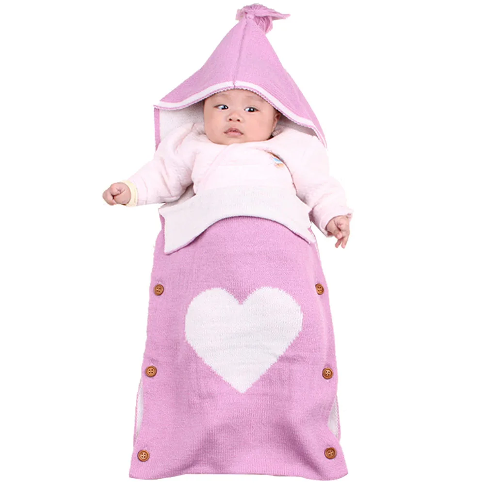 Autumn Winter Baby Sleeping Bag Envelopes Blanket for Newborns Knitting