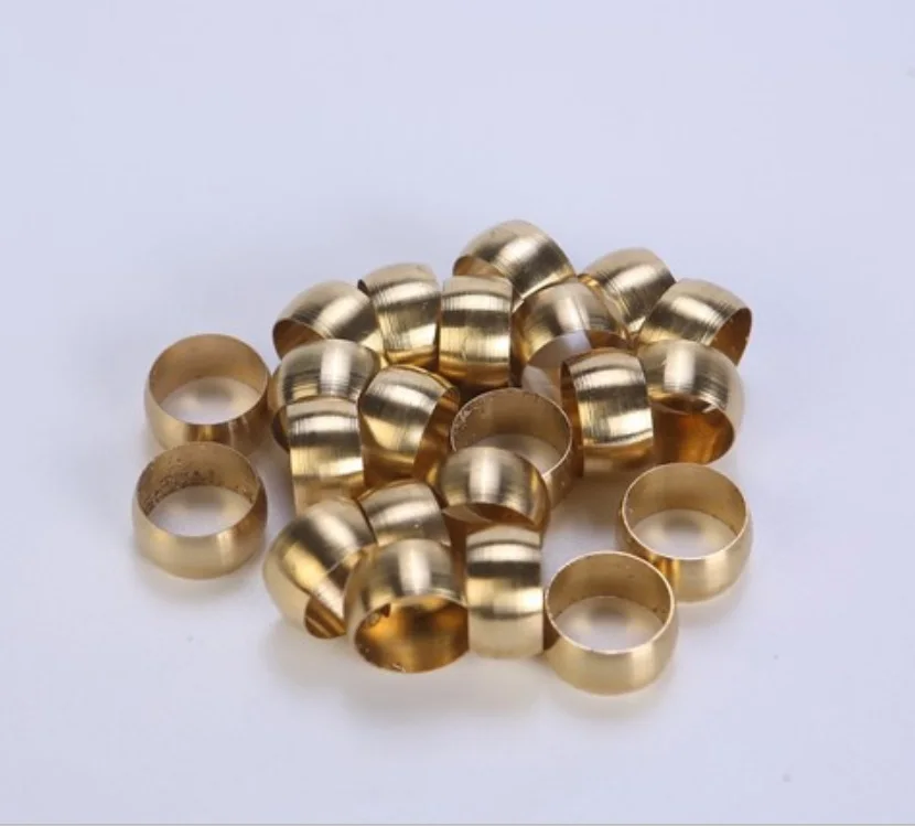 

50pcs LOT 50 Brass Fit Compression Sleeve Fitting Sleeve Ferrule Ring for 5mm O/D Tube