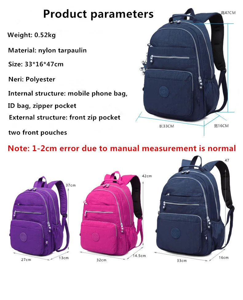 Casual 100% original 2019 bolsa kiple escola