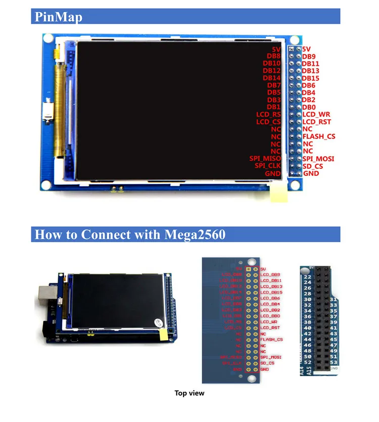 Обновленная версия MEGA 2560 R3 плата+ 3," TFT lcd дисплей 480x320 для Arduino