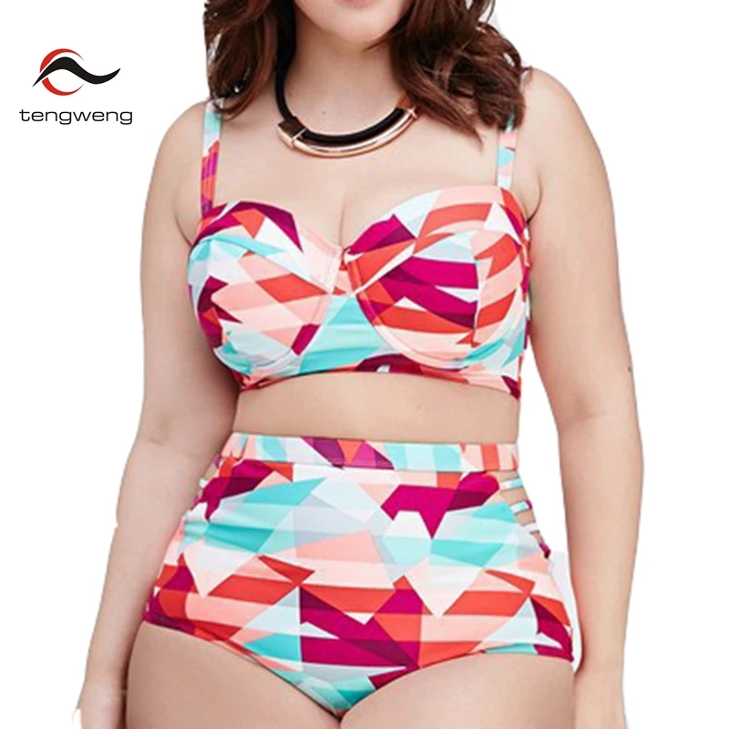 

2017 New Sexy Women Bikini Set Push Up Swimwear Brazilian Big Large Size High Waist Bathing Suit Plus Size Beach Maillot De Bain