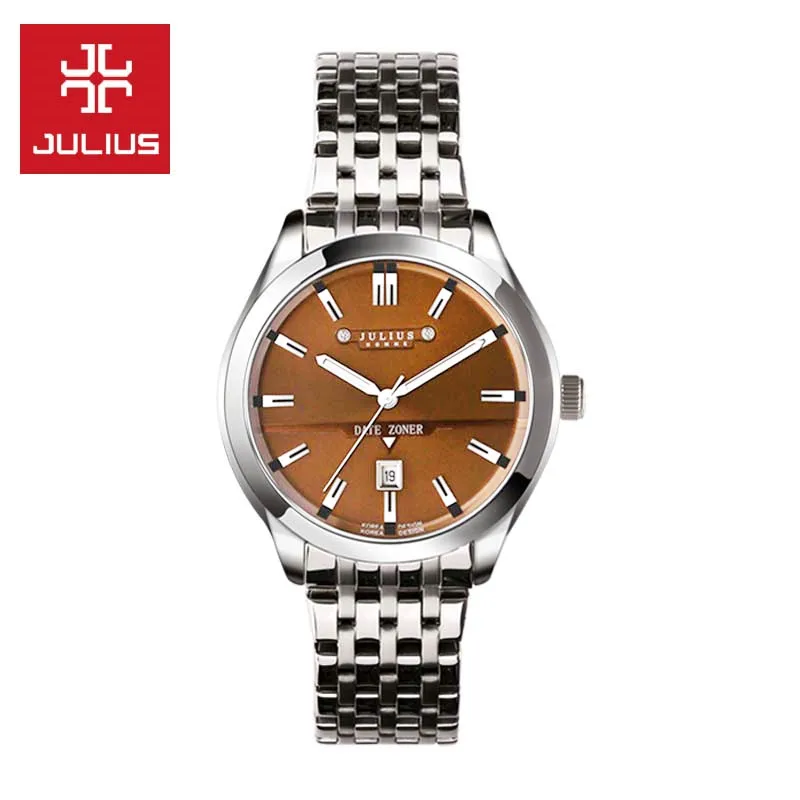 Top Men s Wrist Watch Julius Quartz Hours Best Fashion Dress Bracelet Stainless Steel Band Business