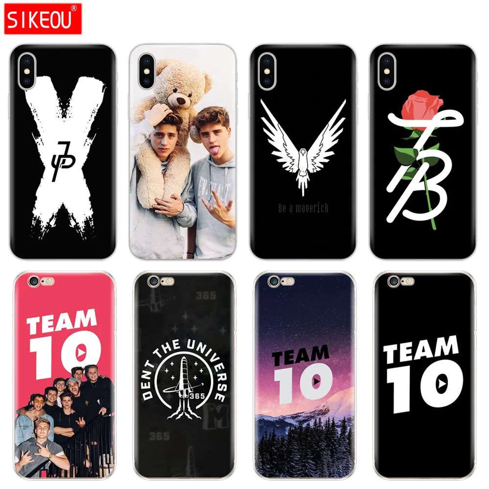 

Silicone Cover Phone Case For Iphone 6 X 8 7 6s 5 5s SE Plus 10 XR XS Max Case youtube celebrity Jake Paul Team 10 Cute