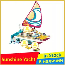 Сердце озеро солнце Yacht 41317 здания Конструкторы модель игрушечные лошадки для детей 10760 совместимые друзья кирпич рисунок развивающие набор