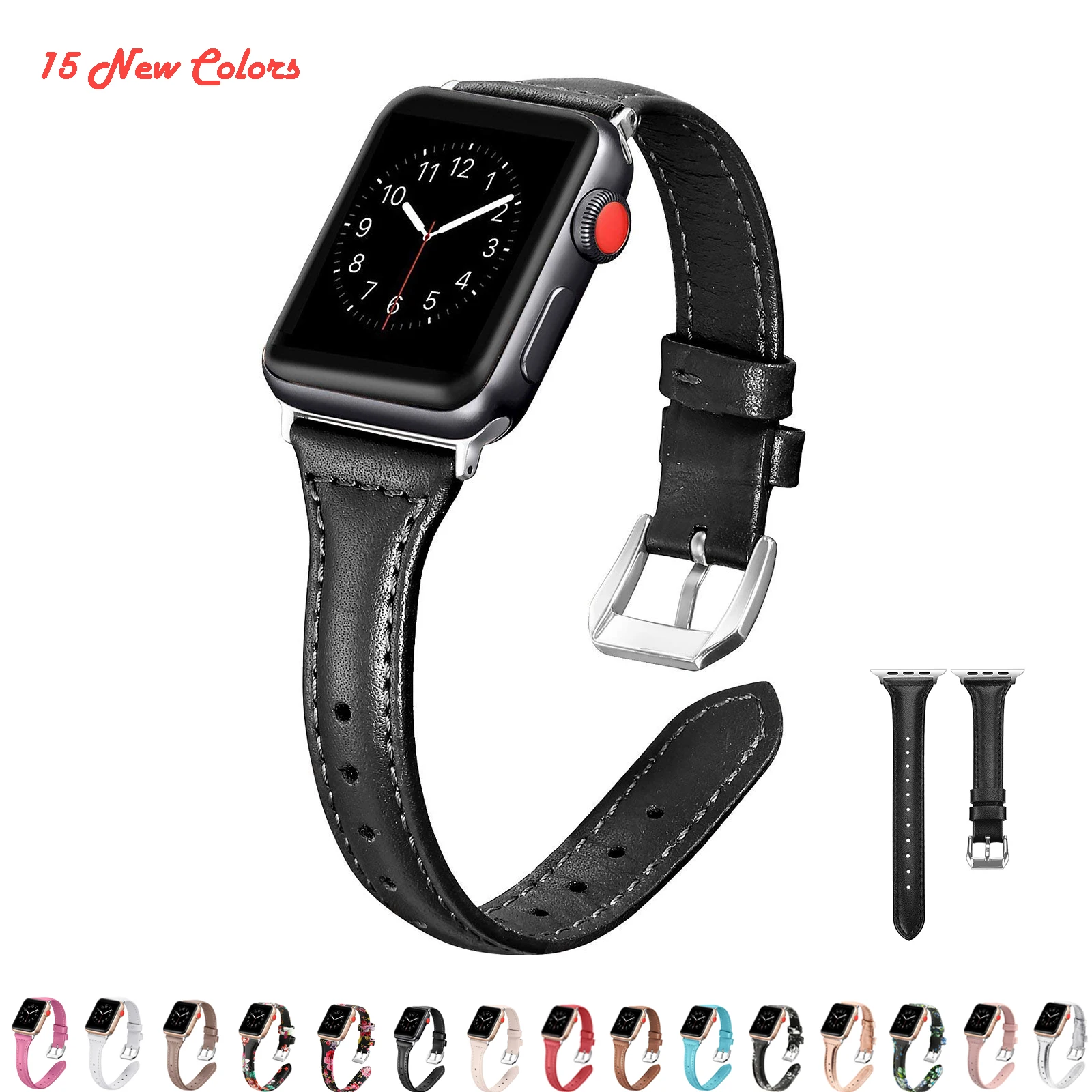 Ремешок для Apple Watch Series 4/3/2/1 38 мм 42 кожа мягкая дышащая ремешок Браслет спортивные