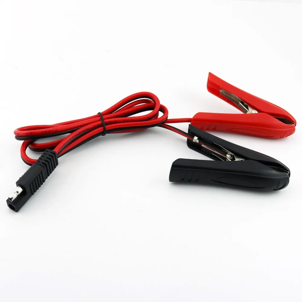 20x SAE Male Plug to Alligator Clips Solar Battery Adapter Extension Connector Cable Cord 3FT 1M
