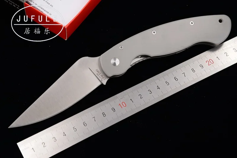 

JUFULE Made C36 TC4 Titanium Handle Mark CPM S30v copper washer Folding Outdoor Survival fruit EDC Tool camp hunt kitchen Knife