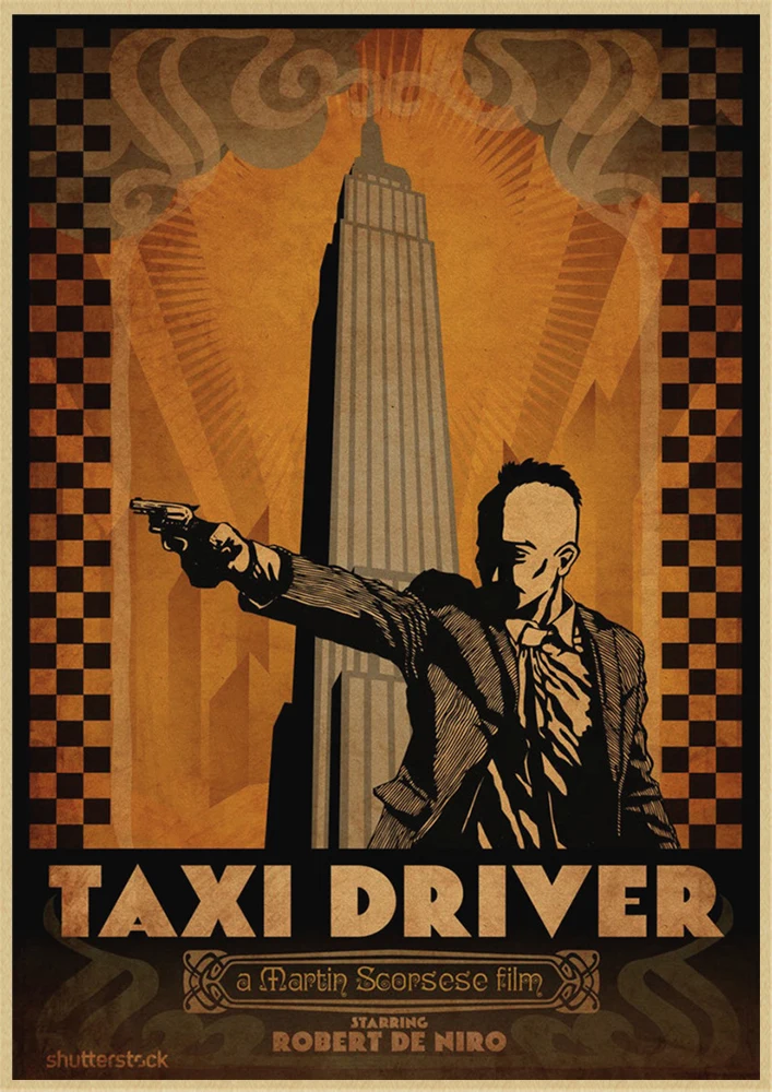 Такси водитель классический фильм крафт-бумага постер для бара/кафе Печать Высокое разрешение украшение дома гостиная спальня