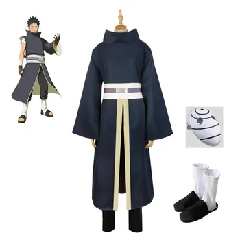 

Free Shipping Naruto Shippuden Uchiha Obito/Madara Kimono and Mask Anime Cosplay Costume Halloween Costumes for Men Adult