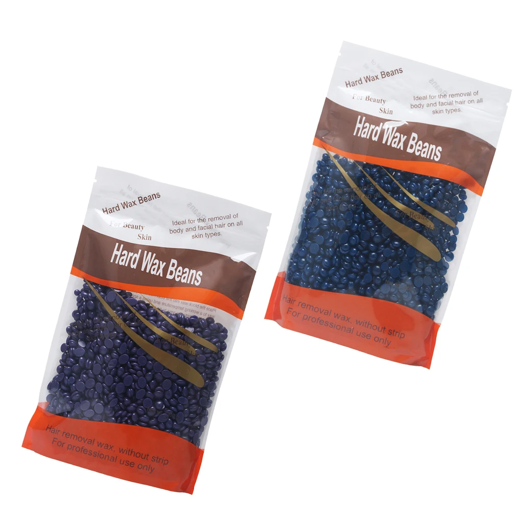 No Strip Body Depilatory Hair Cleaner Hot Film Wax Beads Waxing Hair Removal Beans 2x300g (Chamomile+Lavender)