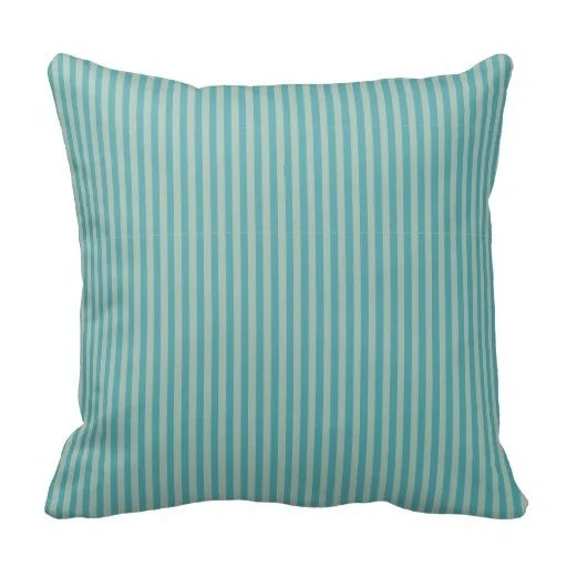 Awesome Double Turquoise Stripes Cushion Cover (Size 45x45cm) Free