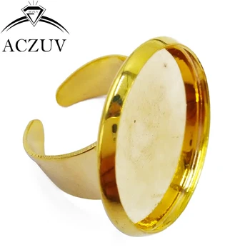 

Gold Plated 200pcs 16mm 18mm 20mm 25mm Cabochon Settings Adjustable Ring Blanks Bezel Blank Ring Base KRS003