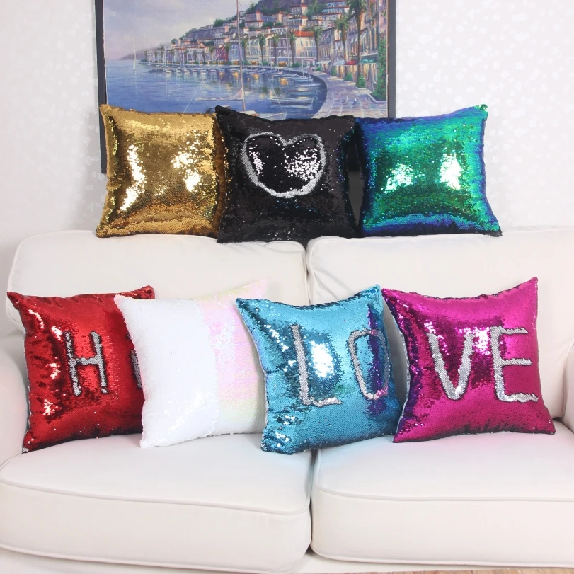 New Design Reversible Sequin Mermaid Sequin Pillow Magical Color
