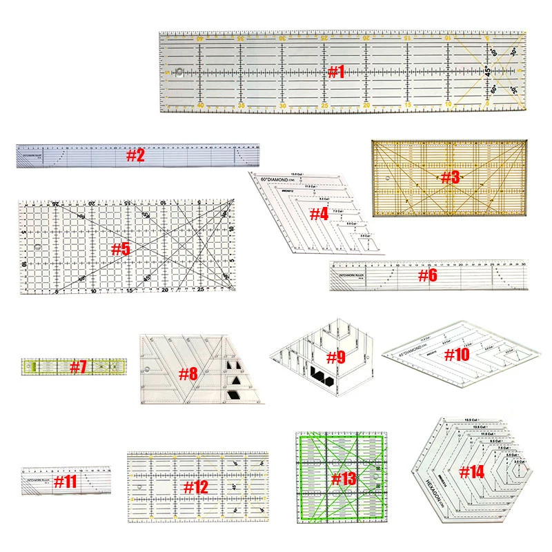 1 шт. пластиковая прозрачная швейная Лоскутная линейка инструменты для шитья сетки линейки для резки узоров портные линейки DIY для шитья Крафт масштабная линейка