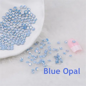

1Pack SS6-SS30 Crystal Blue Opal Non Hotfix Flatback Rhinestones Nail Rhinestones For Nails 3D Nail Art Decoration Gems