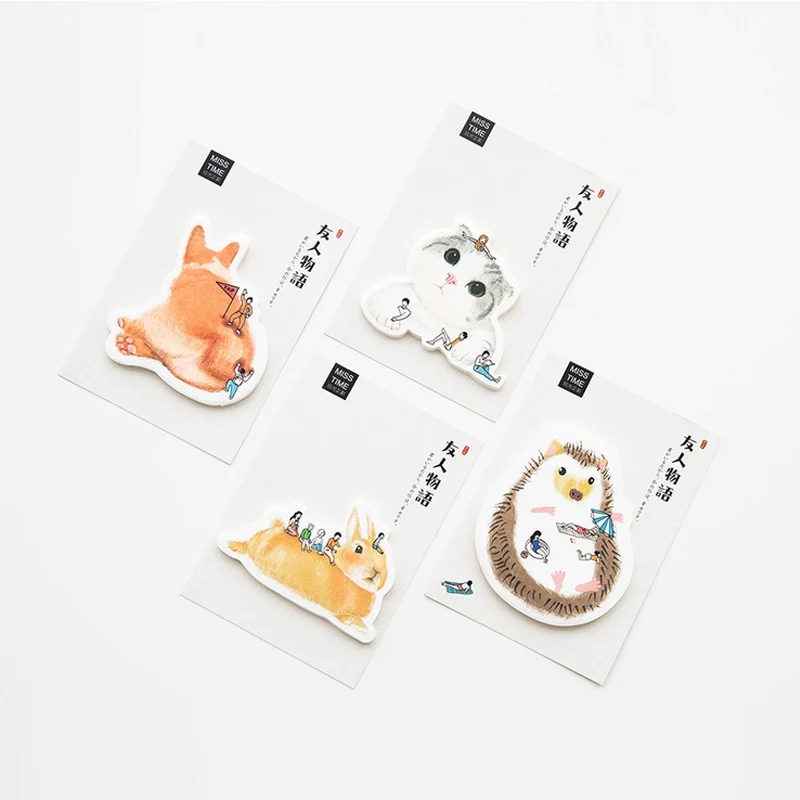 

Cartoon animals Hedgehog Creative paste memo pad planner sticky note paper sticker kawaii stationery pepalaria office