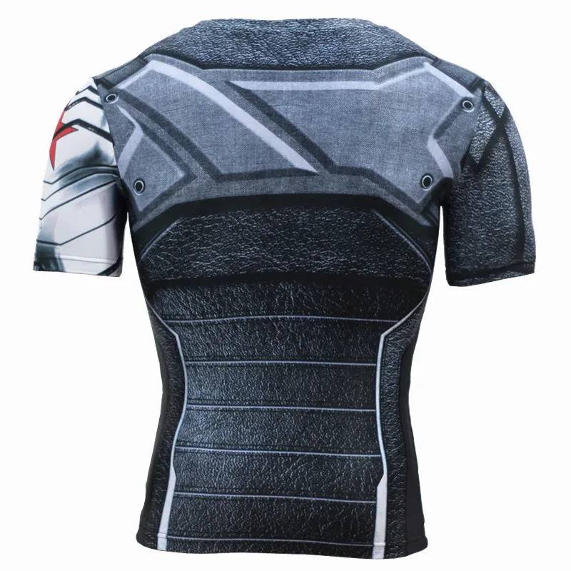 Punisher Superman Batman Spider-man Cosplay T-shirts Compression Men T shirts Summer Short Sleeve Fitness Crossfit Tight Tops  (8)