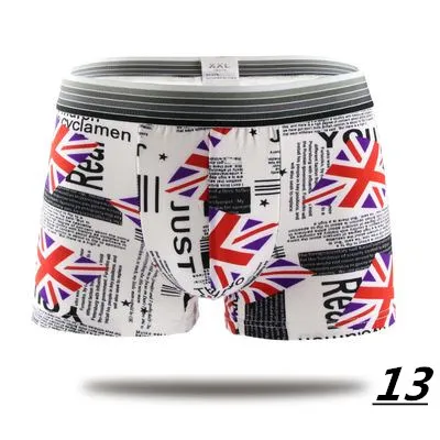 2023 Fashion Silk Underwear Men Lovely Cartoon Print Man Boxers Homme Comfortable Underpants Soft Breathable Male Panties 30pcs