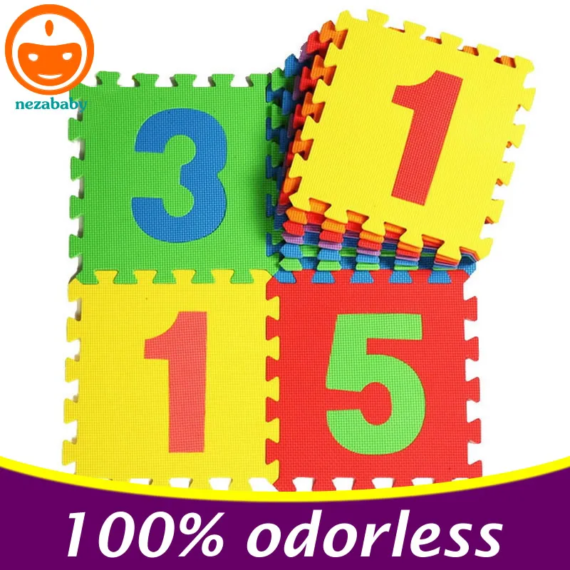 10PCS EVA Puzzle Mats Foam Baby Play Mat Jigsaw Puzzle Mat Digits