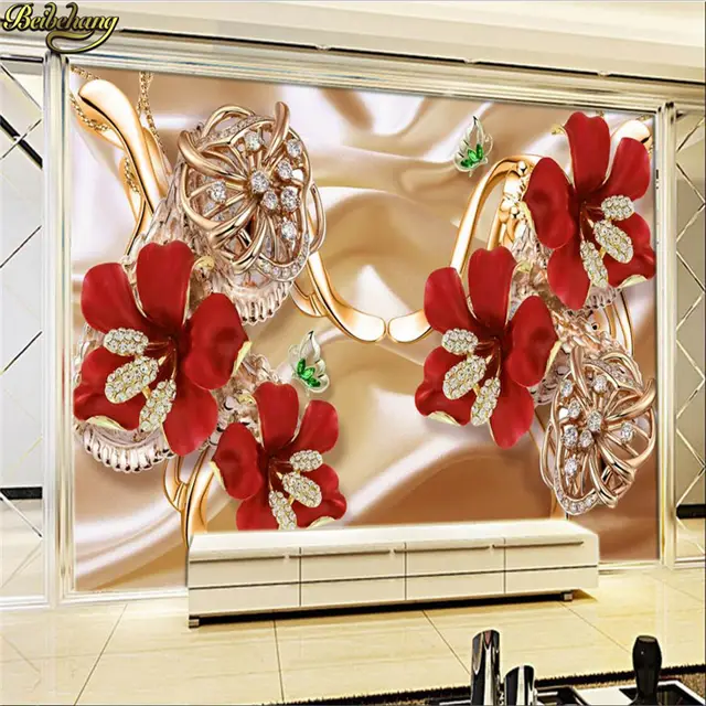 Us 8 25 45 Off Beibehang Custom Photo Wallpaper Large Mural 3d Fancy Jewelery Jewelery Flower Bedroom Bedroom Living Room Tv Background Wall In