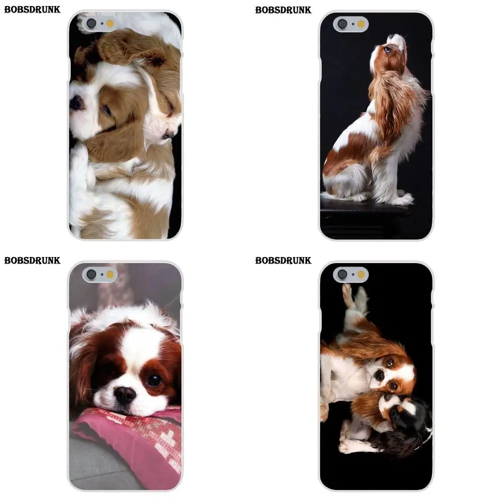 

For iPhone 4 4S 5 5C SE 6 6S 7 8 Plus X Soft Silicone TPU Transparent Phone Cases Covers Cavalier King Charles Spaniel Dog