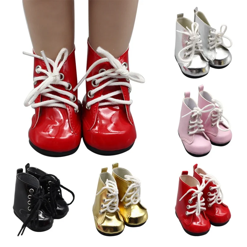 

2018 Fashion Lace Up PU Martin Boots Shoes For 18 Inch Girls Dolls Toys For Children Baby Girl Gift Doll Accessories