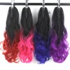 Soowee Pink Red Purple Ombre Cosplay Hair Claw Ponytails Clip In Hair Extension Hairpiece Pony Tail False Hair on Hairpins ► Photo 1/6