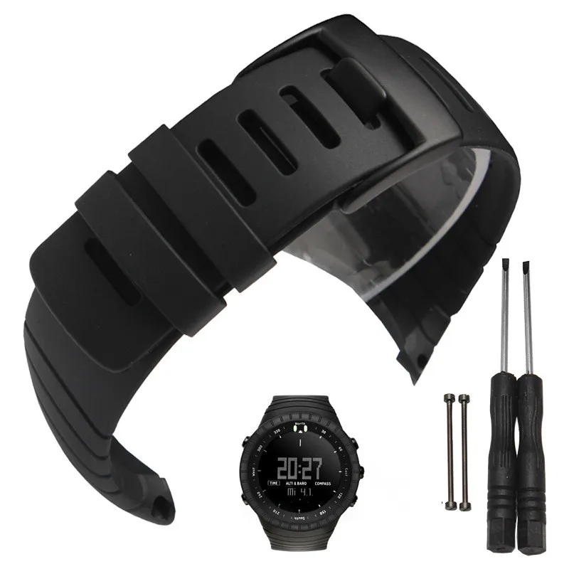 Black-Silicone-Rubber-Watch-Strap-Outdoor-Sports-Watch-Bands-Bracelet-Connecting-ring-screw-adapter-For-Suunto (1)