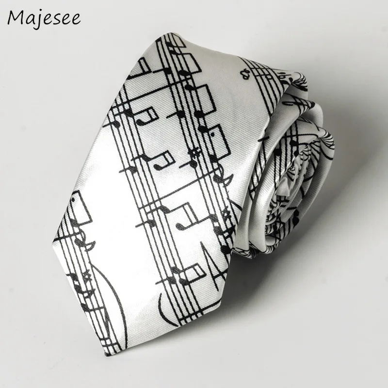 

Ties Women Accessories Piano Printing Neck Tie Narrow Striped Womens Music Notes All-match Colorful Female Leisure Unique Korean