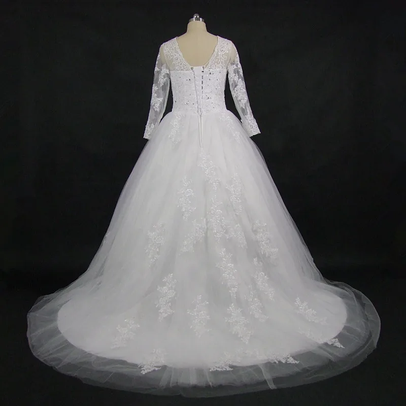 QQ Lover Vestido De Novia свадебное платье с длинными рукавами и высоким воротом Robe De Mariage романтическое свободное платье