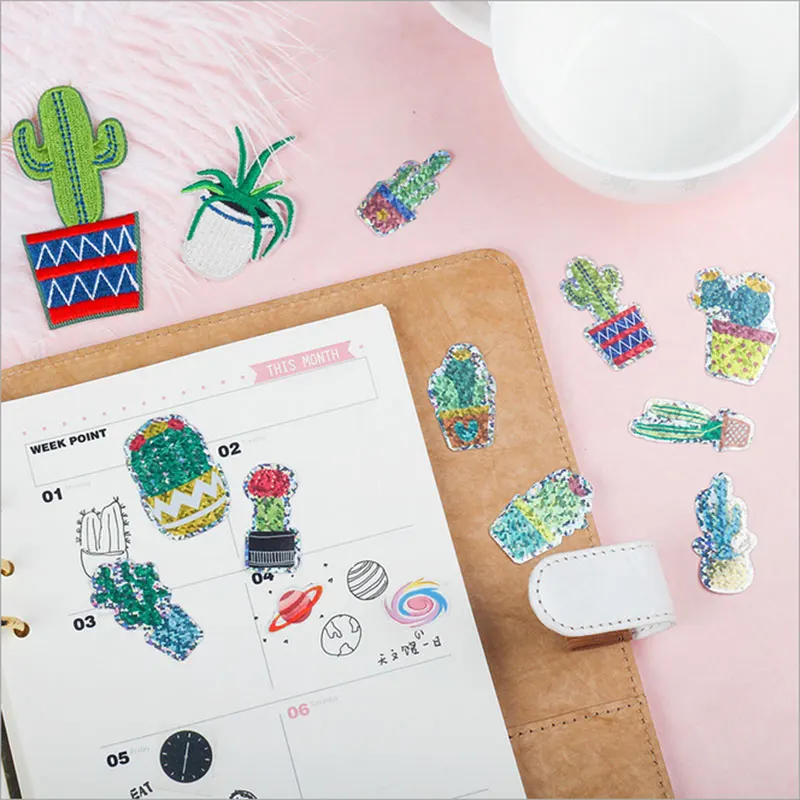

30 pcs/box cactus laser mini paper sticker decorative Adhesive Stickers DIY ablum diary scrapbooking label sticker stationery