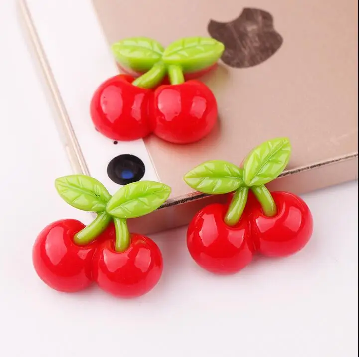 10 шт. 21*19 мм красная вишня смолы кабошоны для скрапбукинга украшения DIY украшения телефона