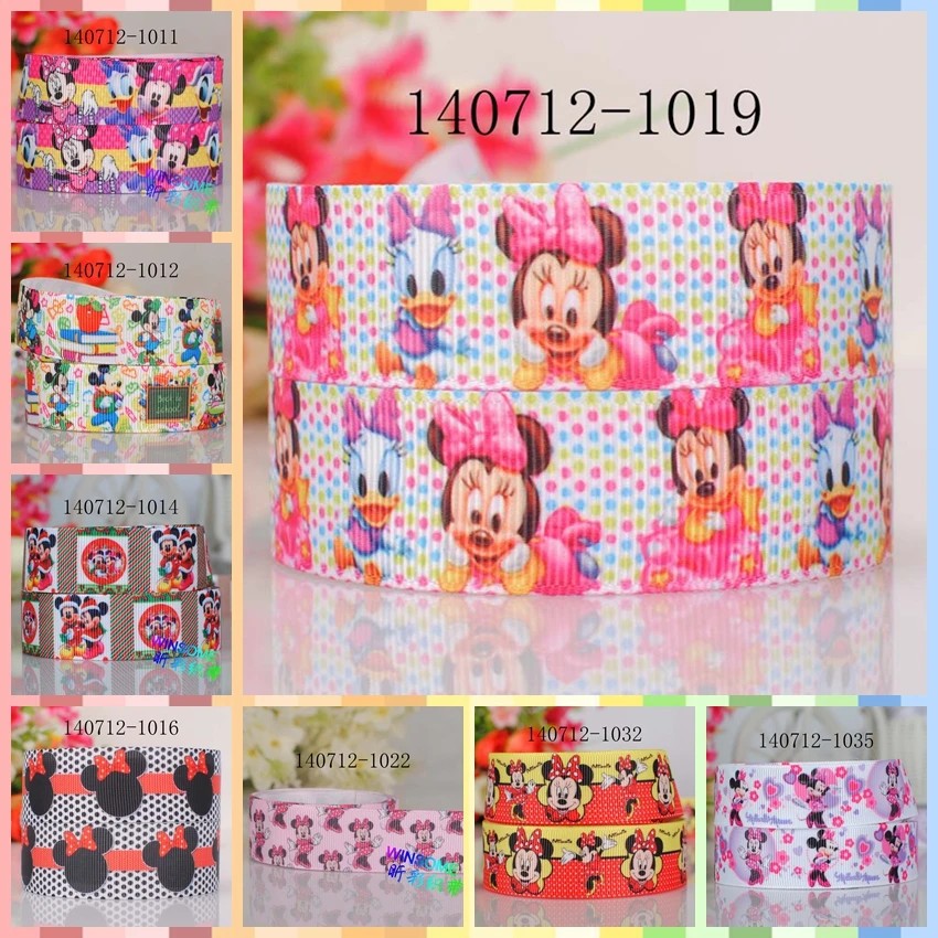 

10yards -different sizes -lovely cartoon mickey mouse ribbon printed Grosgrain ribbon
