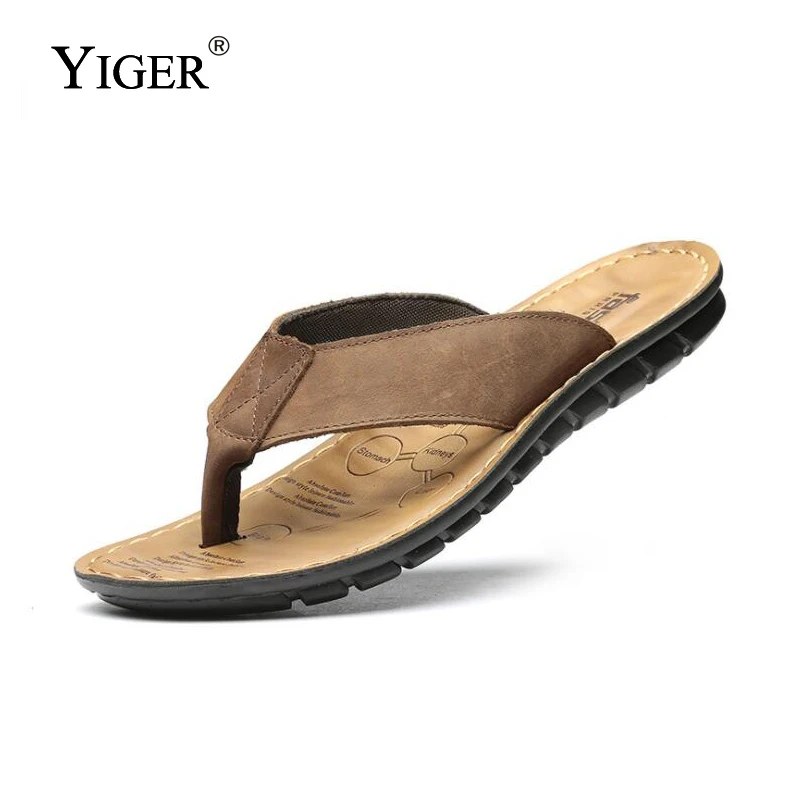leather beach flip flops
