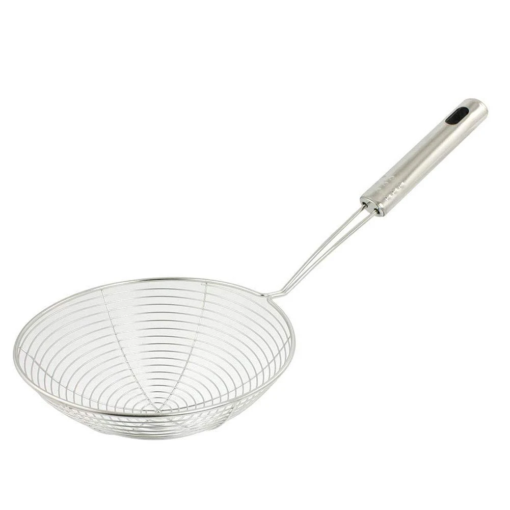 New Stainless Steel High Temperature Resistance Mesh Strainer Spoon Colander Cookware Filter Frying Filtering Oil Kitchen Tool h